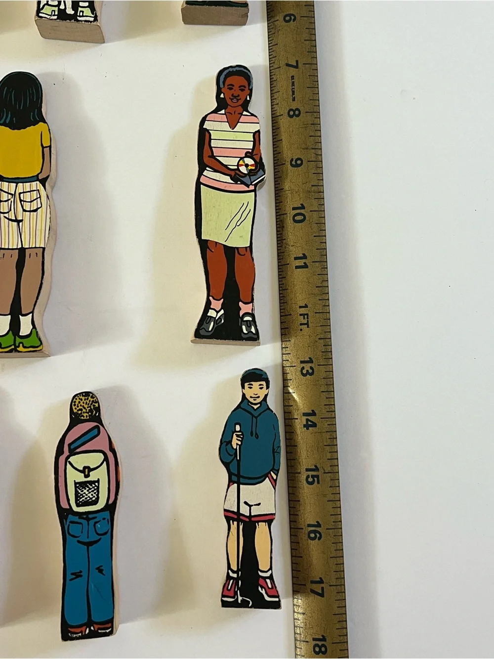 Vintage Wooden People Puzzle Figure Lot of 20 Educational Toy